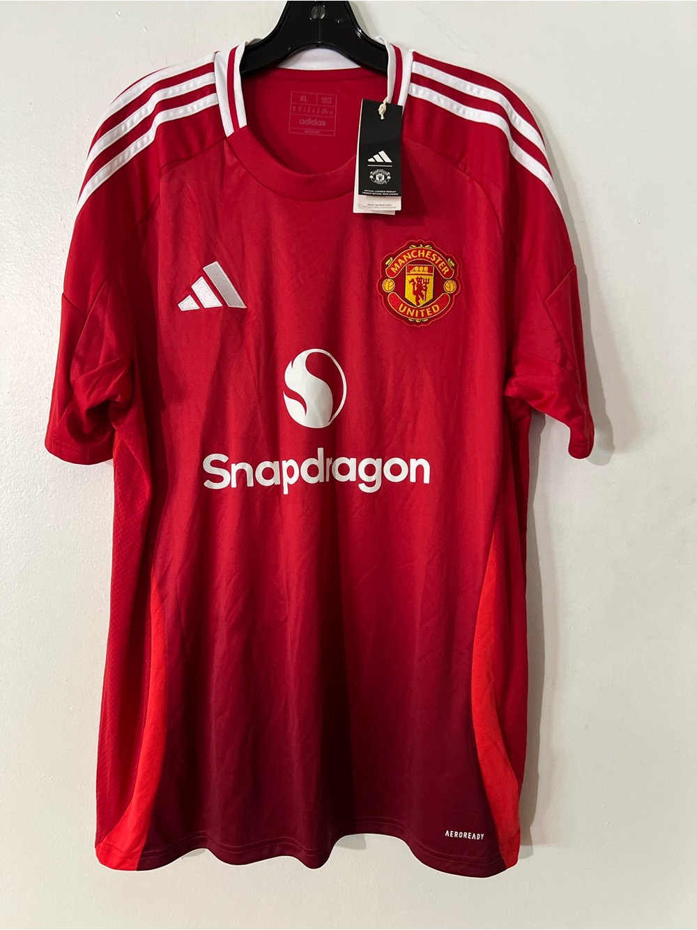 adidas Manchester United Red and White Home Jersey